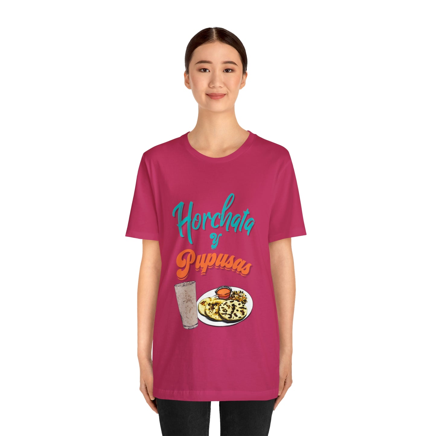 Horchata Y Pupusas Unisex Jersey Short Sleeve Tee