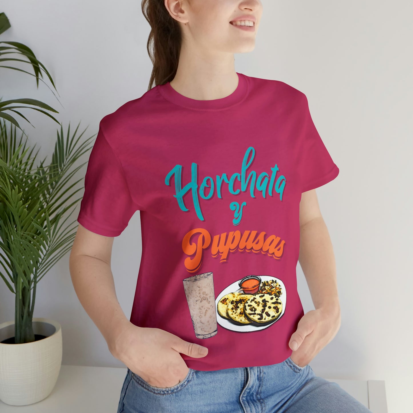 Horchata Y Pupusas Unisex Jersey Short Sleeve Tee