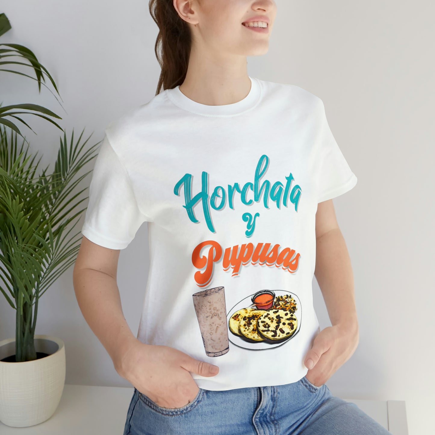 Horchata Y Pupusas Unisex Jersey Short Sleeve Tee