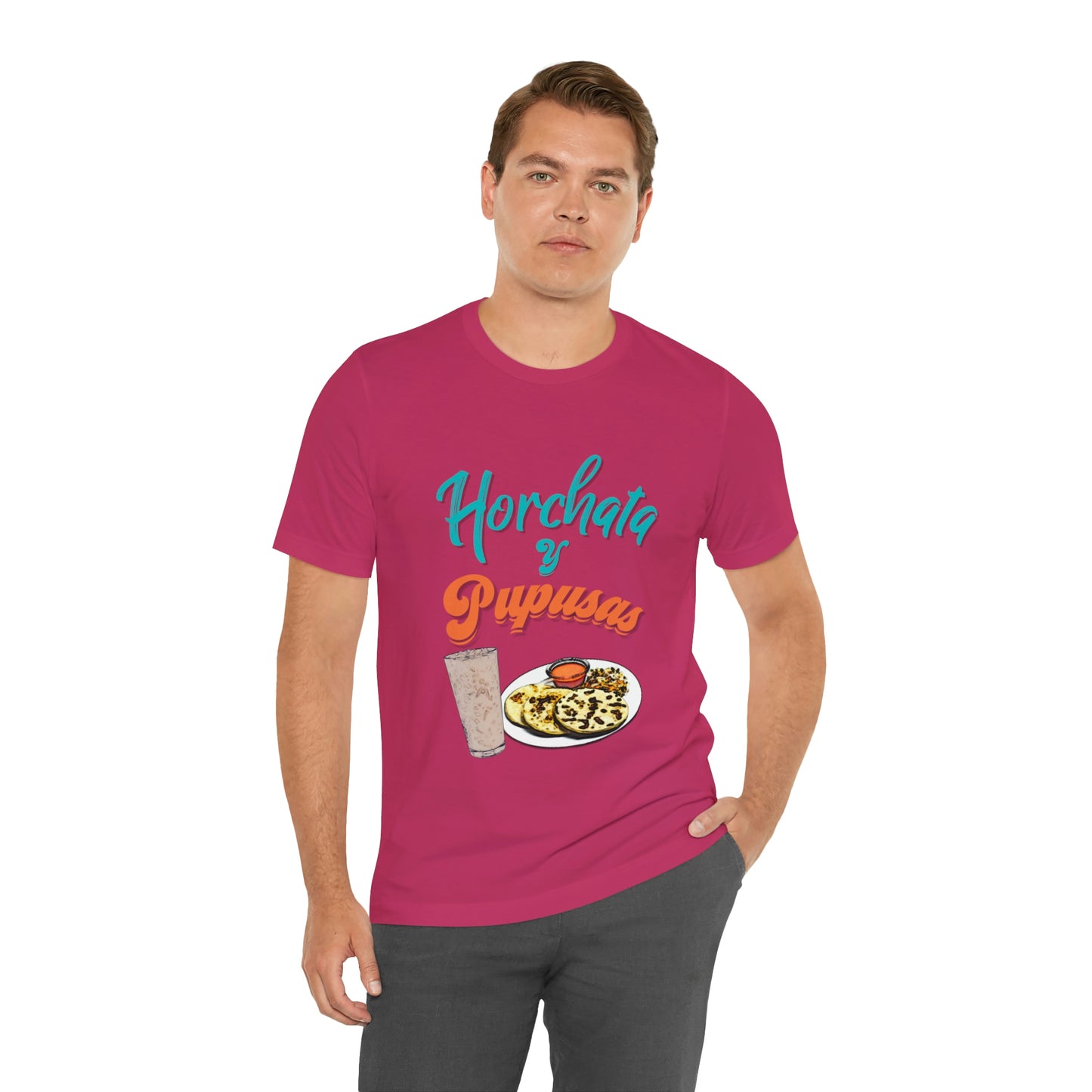 Horchata Y Pupusas Unisex Jersey Short Sleeve Tee